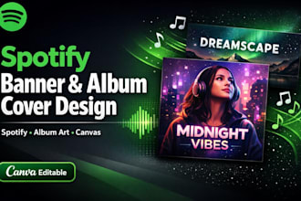 design spotify banner album cover and spotify canvas art