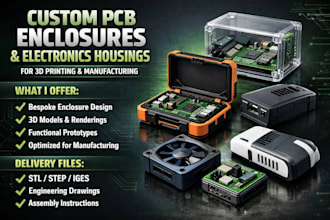 design pcb enclosures or electronics housings for 3d printing, manufacturing