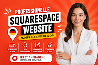 erstelle modernes squarespace webdesign oder landingpage redesign