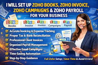 set up zoho books zoho invoice zoho campaign and zoho payroll for your business