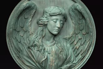 sculpt 3d coin medallion,3d jewelry relief,in blender,3d statues,for 3d printing