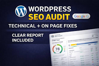 do a wordpress SEO audit with technical and on page fixes