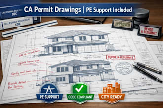 create architectural permit drawings with pe support in california