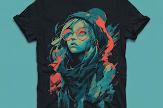 create custom unique illustrated t shirt or hoodie designs