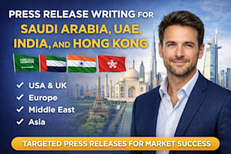 write a professional press release for saudi arabia, uae, india, and hong kong