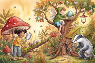 hand drawn watercolor book illustration watercolor children book illustration