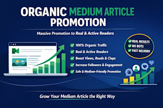 do organic medium promotion, massive promotion for your medium article