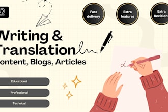 write or translate short articles, blogs, or content