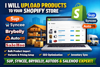 do product upload via sup syncee brybelly autods salehoo to your shopify website