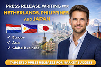 write a professional press release for netherlands, philippines and japan