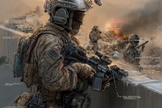 create realistic military, war, or sci fi illustrations