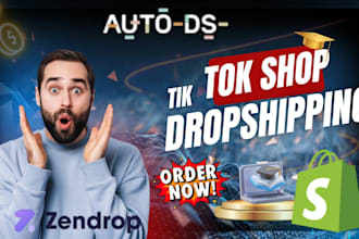 setup tiktok shop dropshipping with shopify, autods or zendrop
