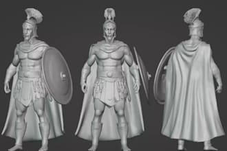 sculpt 3d warrior figure,realistic historical figures,statues,action figures,stl