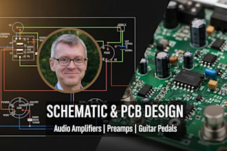 design schematic and pcb for audio amplifiers, preamps, and guitar pedals
