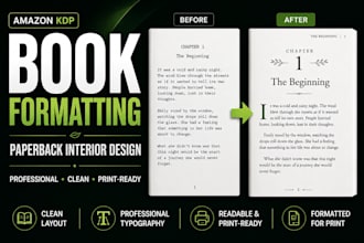 professionally format your book for amazon KDP, epub and kindle