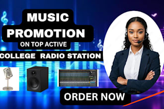 promote your hiphop, rock, rap, pop, rnb, indie song to college radio stations
