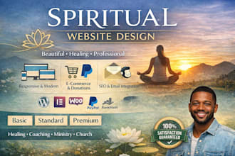 design a calming spiritual website for coaches, healers, and ministries