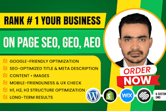 do advance on page SEO, GEO, aeo optimization for top ranking