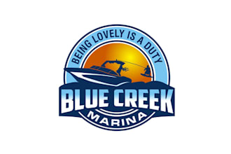 design fantastic blue creek marina logo for you