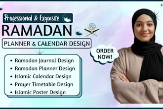 design ramadan planner islamic flyers ramadan calendar or timetable or poster