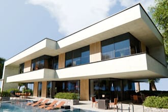 design classy apartment exterior renderings with refined architectural details