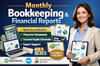 manage monthly bookkeeping and financial reports for your business