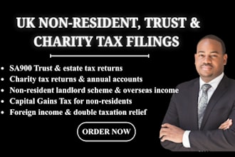 handle US nonprofit, llc, UK non resident tax trust charity cgt and mtd filings