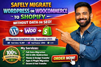 safely migrate wordpress or woocommerce to shopify without data or SEO