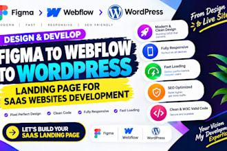 design figma to webflow to wordpress landing page for saas websites development
