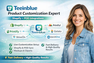 personalize print on demand products teeinblue zakeke customily zepto pod store