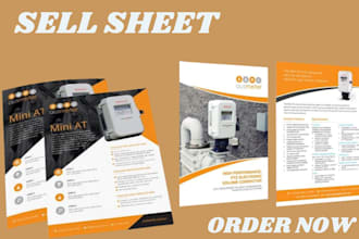 design sell sheet, sales sheet, flyer or one pager,catalog