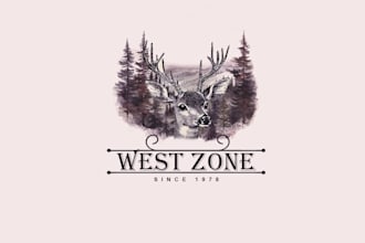 design custom drawn logo with vintage illustration