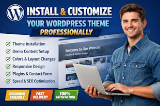 install wordpress, customize your theme with elementor