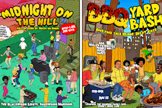 draw cartoon quality event flyer poster illustration design animation