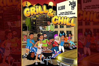 draw cartoon event flyer poster illustration design animation