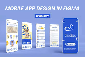 do mobile app design in figma, ui design, app design
