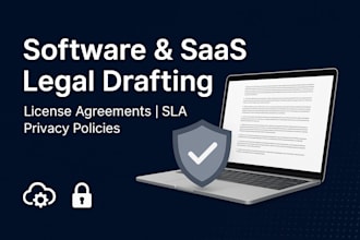 draft software website license agreement, sla, saas agreement, privacy policies