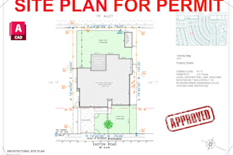 draw property site plan plot plan landscape plan for permit in 24 hours