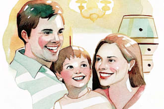 draw a custom family portrait art