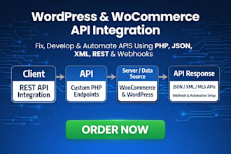 integrate, fix or develop any API with PHP, wordpress, mls, json, or XML