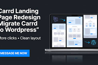 design redesign carrd landing page website that converts or migrate to wordpress