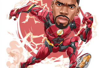draw a superhero caricature character illustration