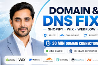 connect your domain and fix dns or SSL on shopify, wix and webflow