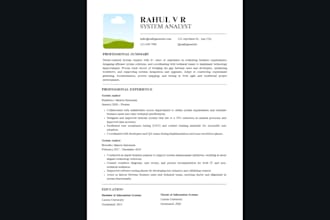 create an ats friendly professional CV or resume