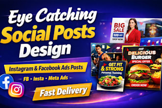 design eye catching social posts insta and fb ads posts