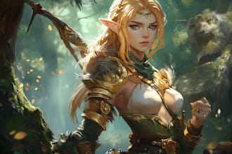 paint semi realistic fantasy art