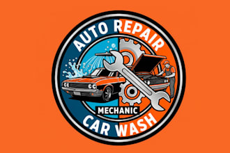do professional auto repair, car wash, and mechanic logo