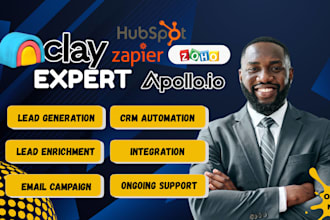 setup clay workflows, clay com automation, apollo io, hubspot, dubsado, zoho crm