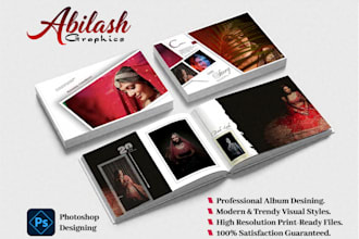 do premium wedding and birthday album designs with editing