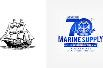 design modern marine, boat, yacht, shipping brand logo